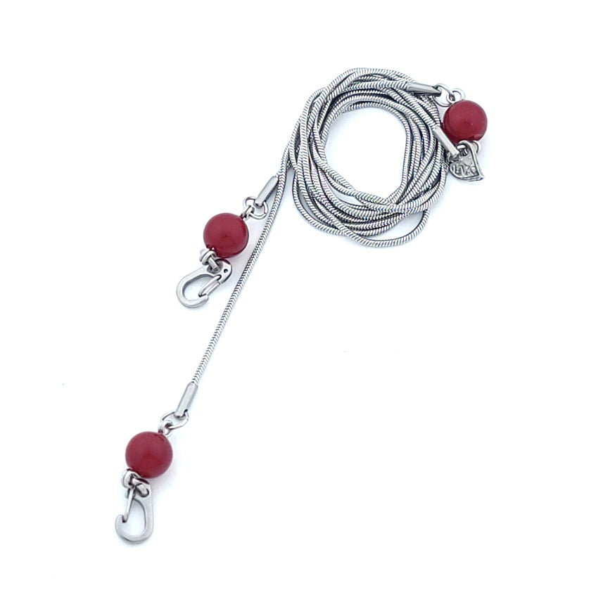 CHAIN - 38in - STONES - RED Jade